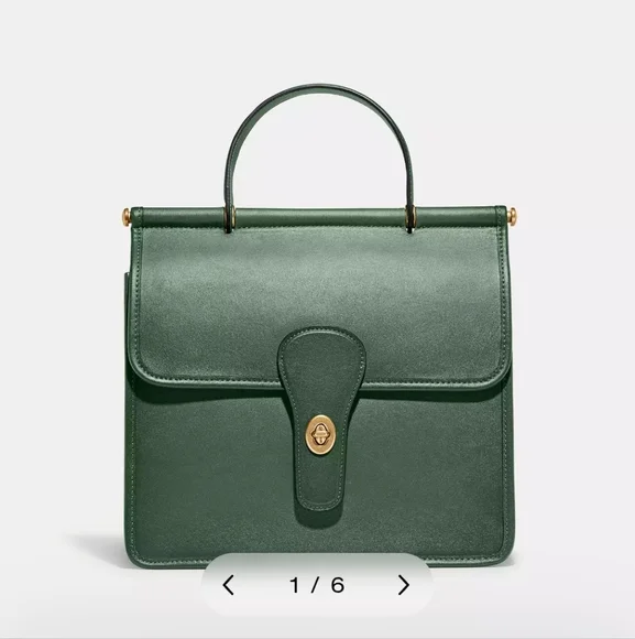 COACH OG Willis Top Handle Black Leather Satchel Handbag Purse - Picture 7 of 12